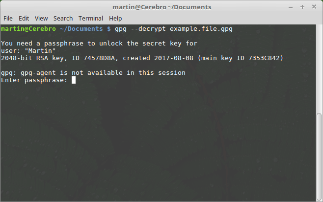 GnuPGを使用してファイルを暗号化および復号化する方法 (GPG) Linuxイメージの場合