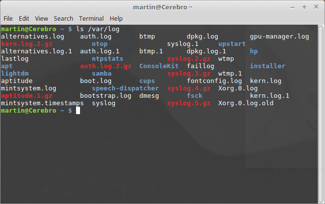 Linux protokolliert Screenshot Bild