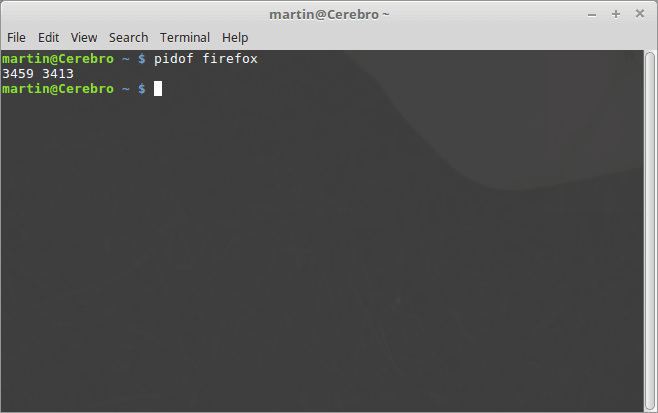 Pidoff command output on Linux image
